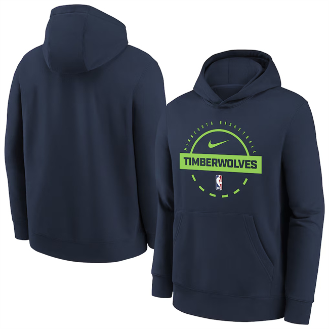 Men's Minnesota Timberwolves Navy 2025/26 Practice Club Pullover Hoodie